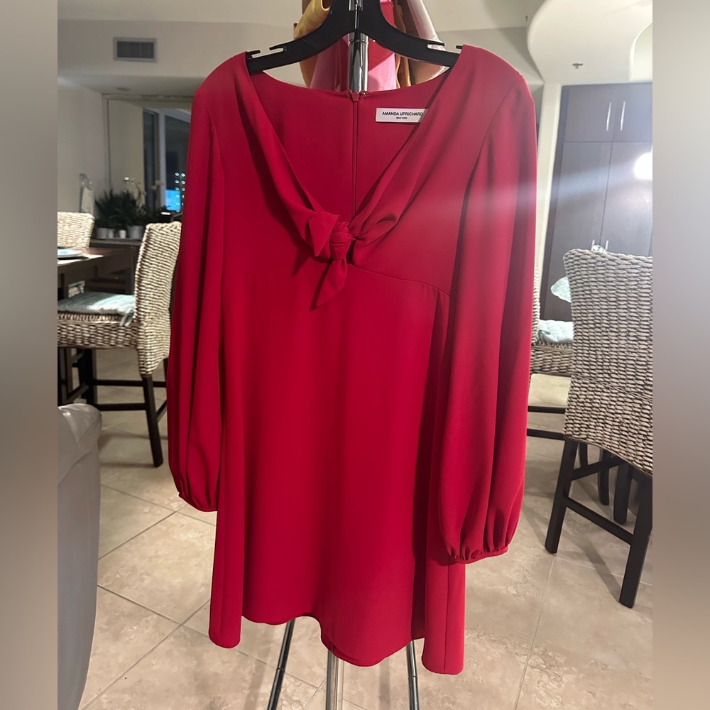 Amanda UpRichard Chyler Tie front b neck long sleeve dress